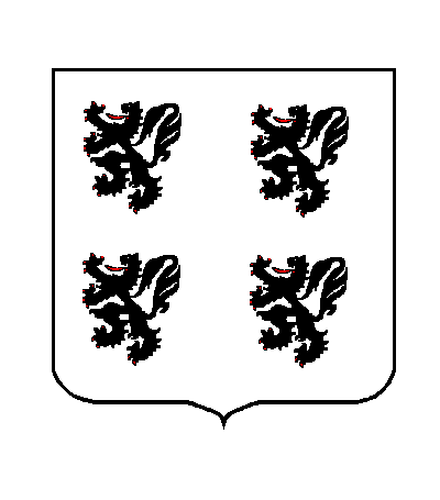 d'argent &agrave; quatre lions de sable arm&eacute;s et lampass&eacute;s de gueules