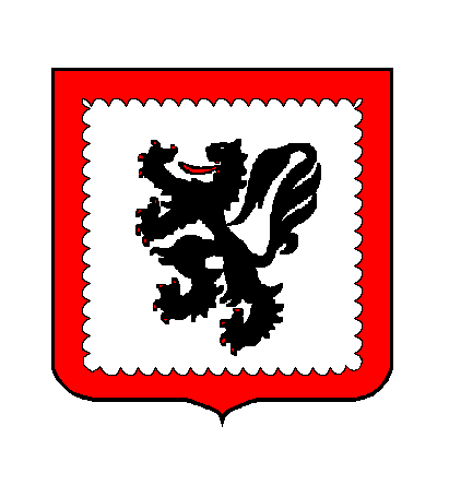 d'argent &agrave; un lion de sable lampass&eacute; et arm&eacute; de gueules et une bordure engrel&eacute;e de gueules